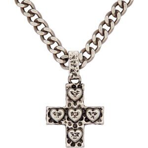 ✨Men Silver Plated Cuban Cross Chain Pendant Necklace Simple Hip Hop Jewelry
